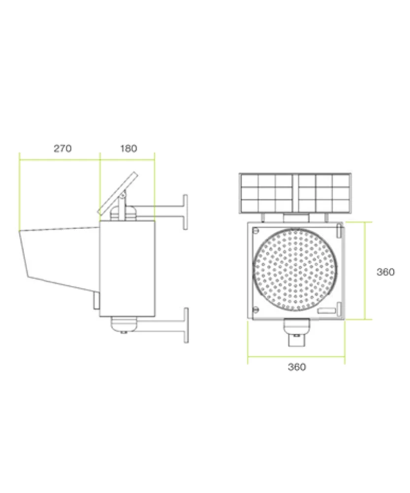สัญญาณไฟกะพริบพลังงานแสงอาทิตย์