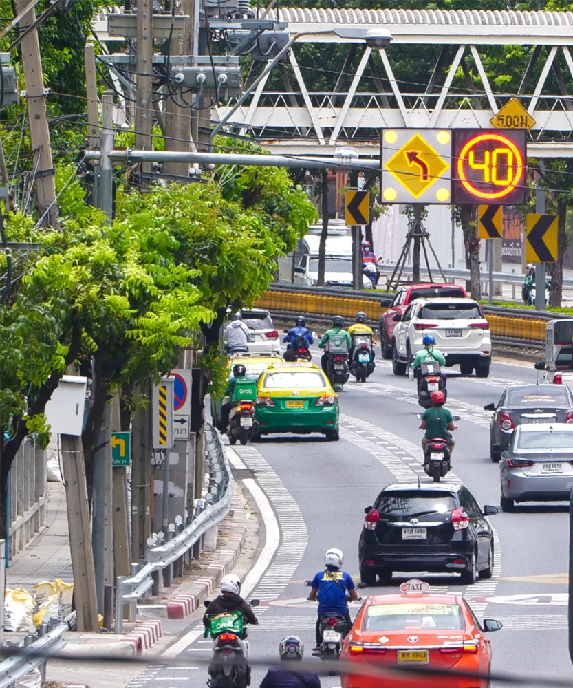 ป้ายไฟกะพริบเตือน ชนิดหลอด LED